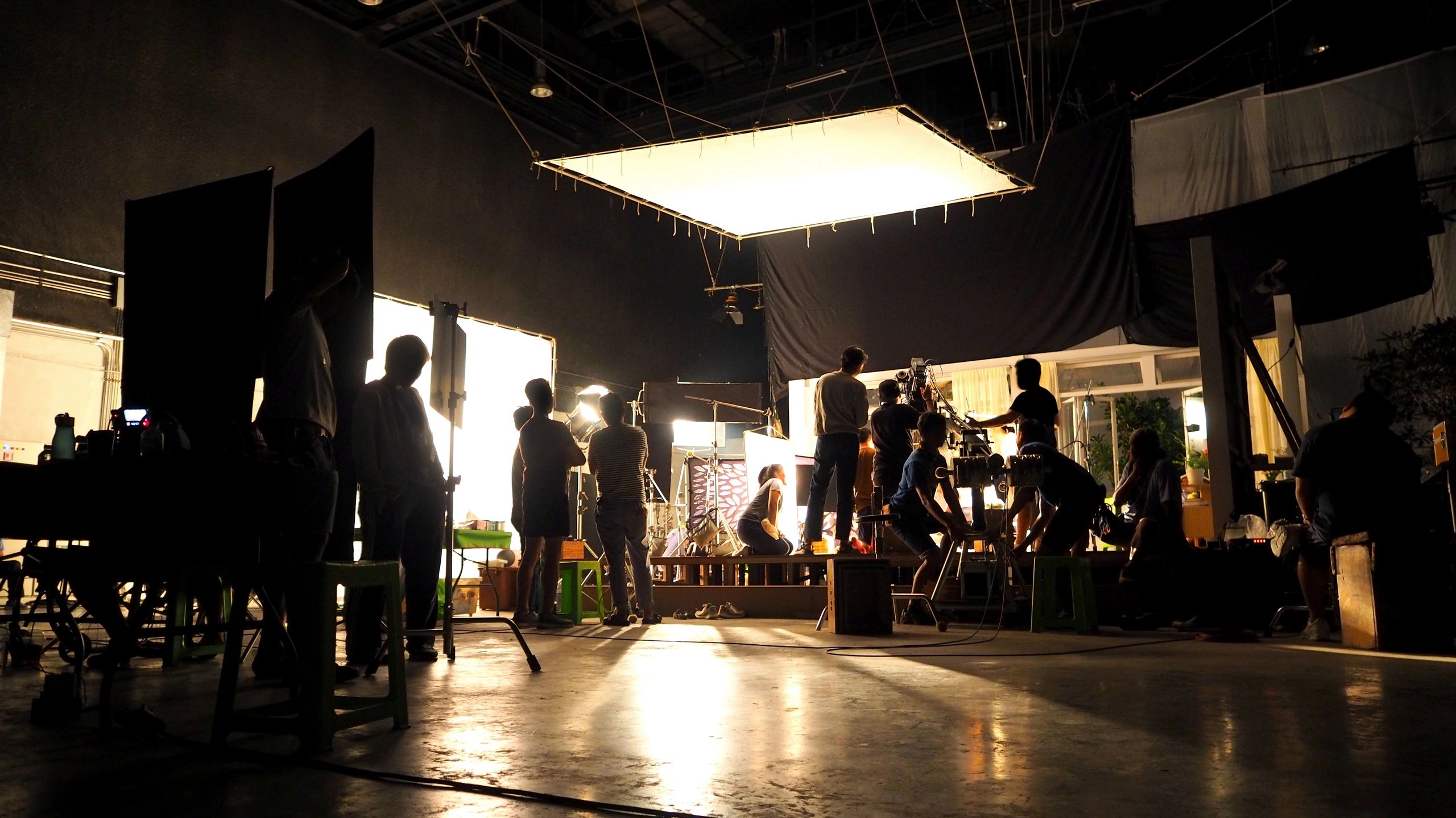 media production set behind the scenes